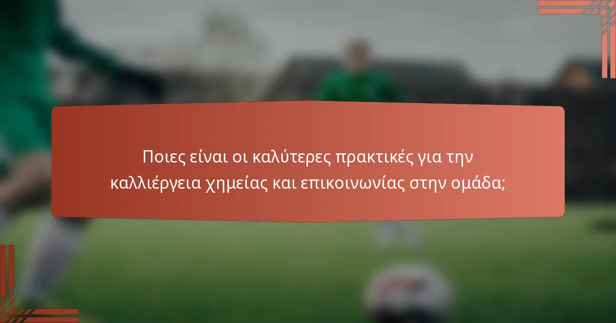 Ποιες είναι οι καλύτερες πρακτικές για την καλλιέργεια χημείας και επικοινωνίας στην ομάδα;