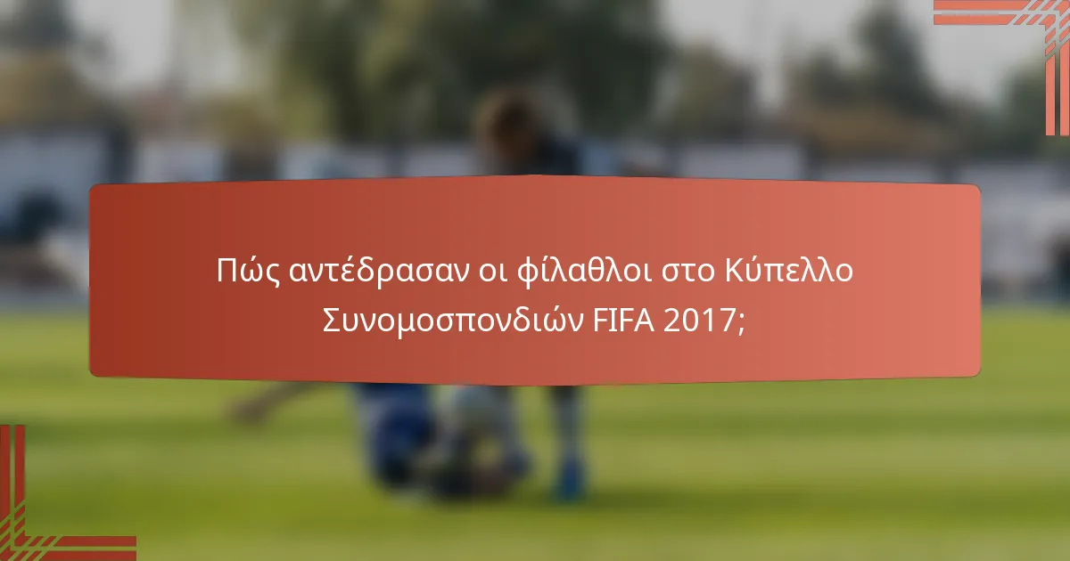 Πώς αντέδρασαν οι φίλαθλοι στο Κύπελλο Συνομοσπονδιών FIFA 2017;